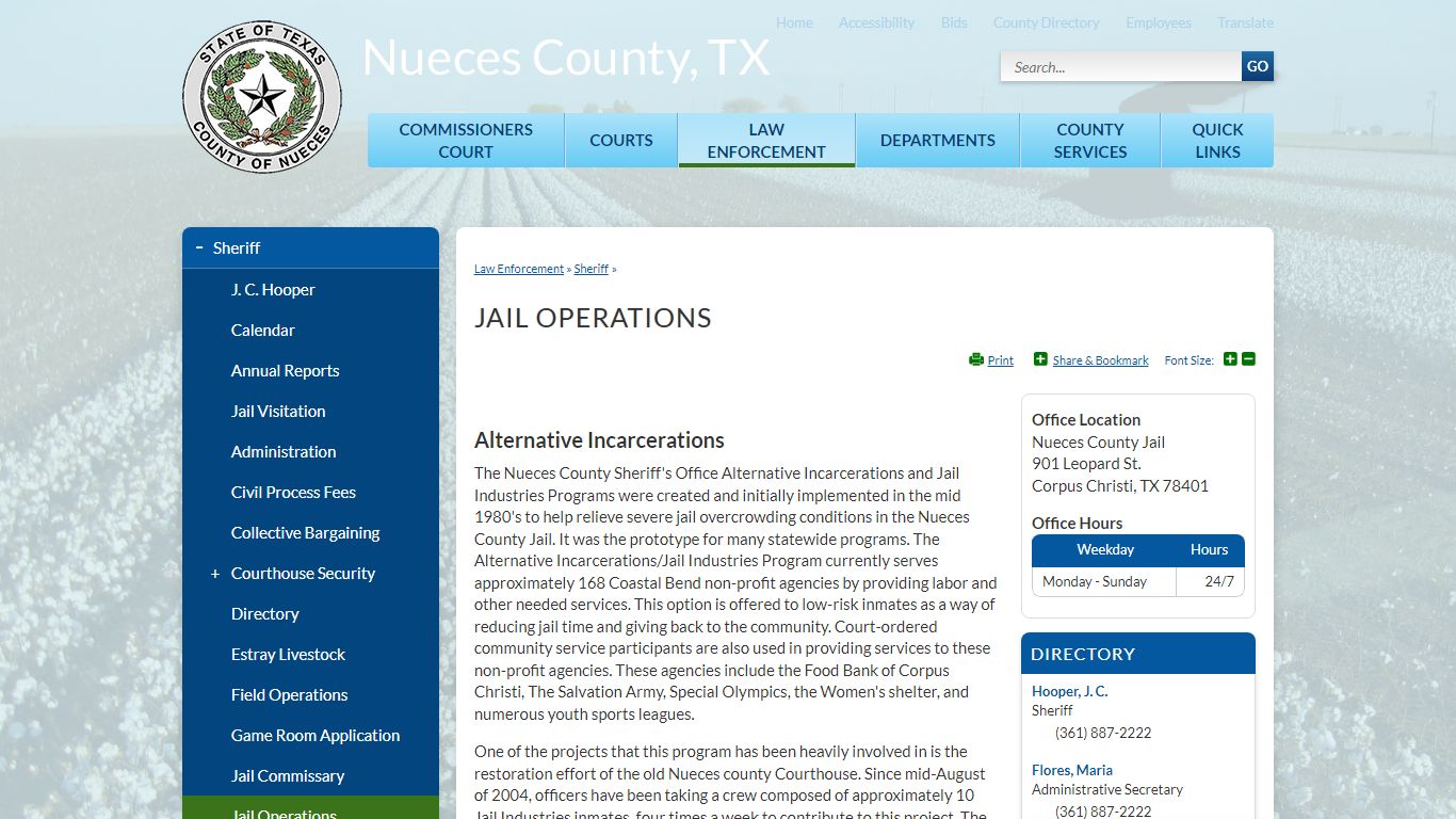 Jail Operations | Nueces County, TX